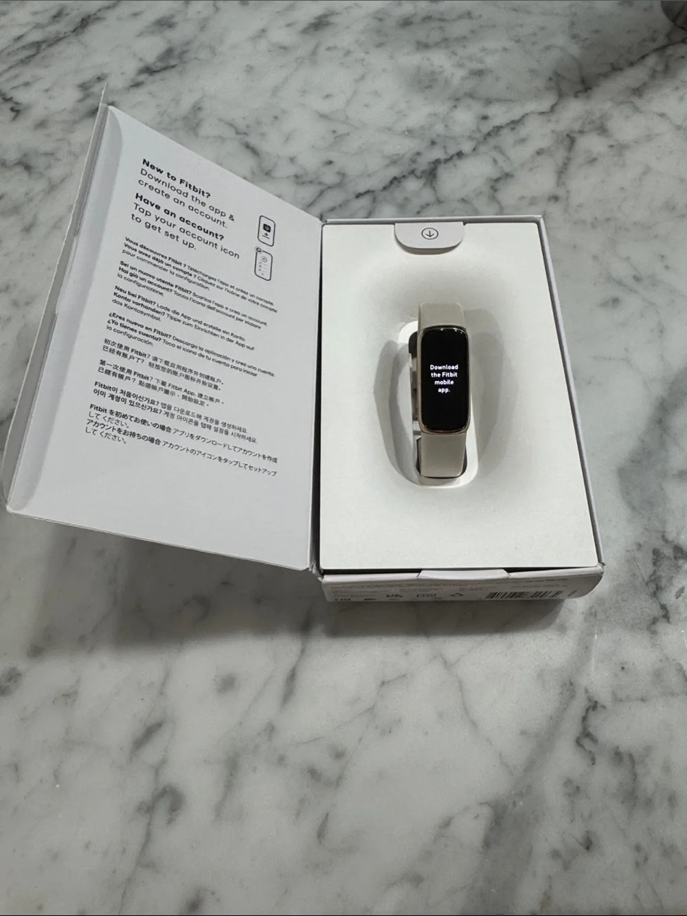fitbit Luxe Fitness Tracker - White Band with Gold Accents
